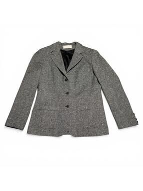 Vintage 70s Pendleton Gray Tweed Wool Blazer Jacket Size 16